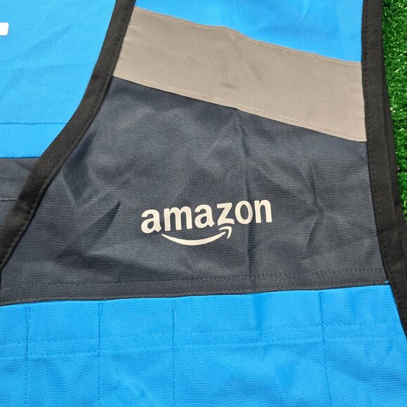 Amazon Employee Vest Mens 2XL/3XL Blue Full Zip Reflective Uniform Work Wear - Picture 2 of 7